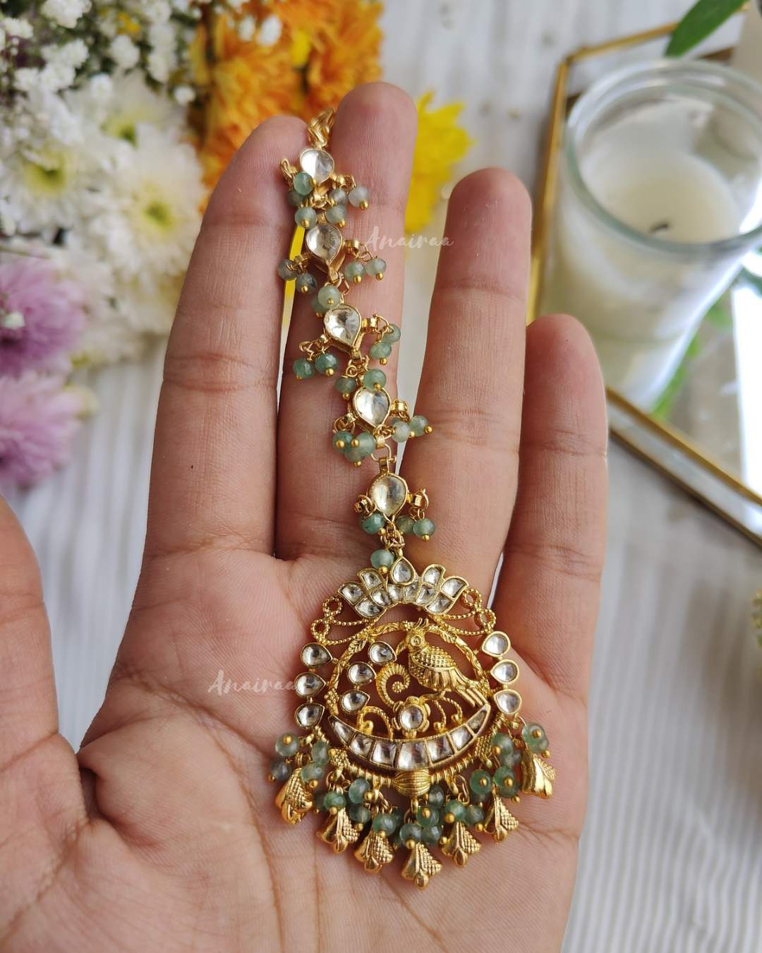 Antique kundan Maangtika