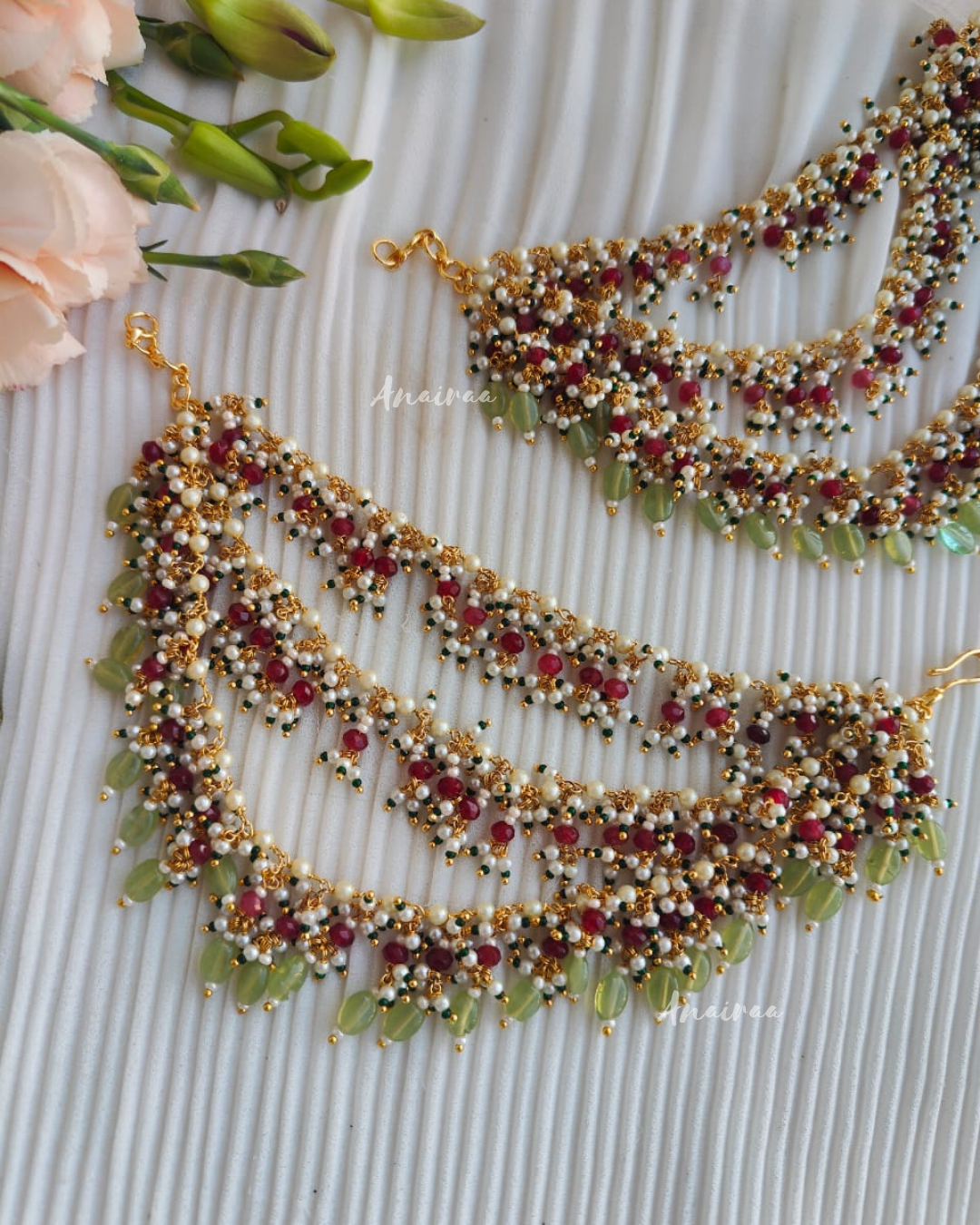 Pearls flourites earchains