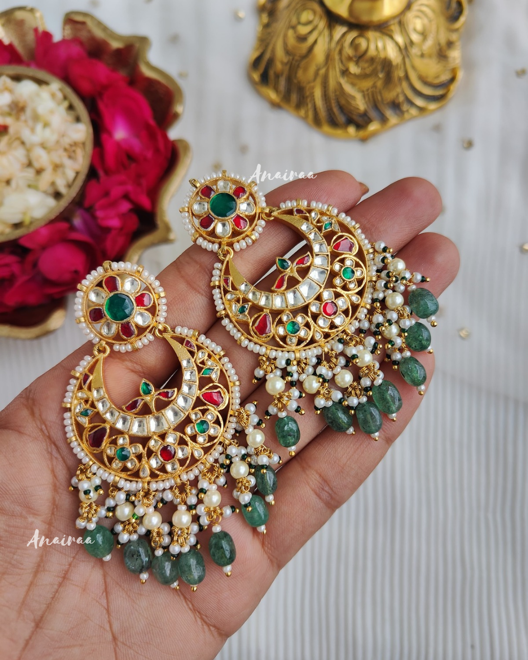 Paachi kundan earrings