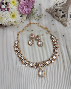 Polki moissanite necklace set