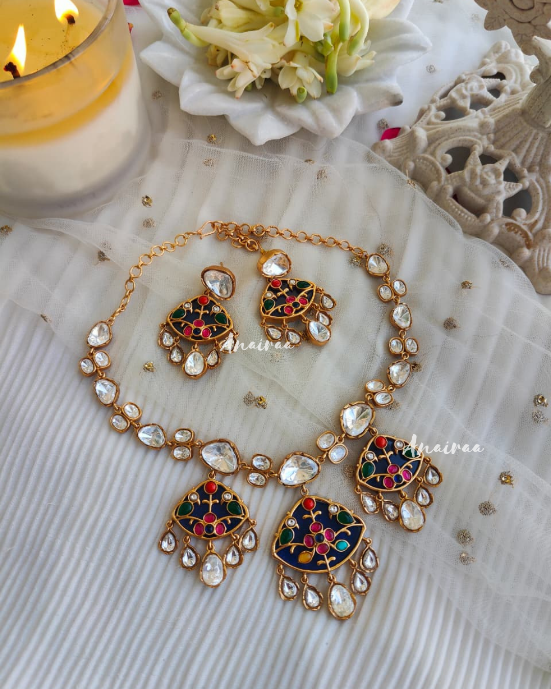 Kadi kundan necklace set