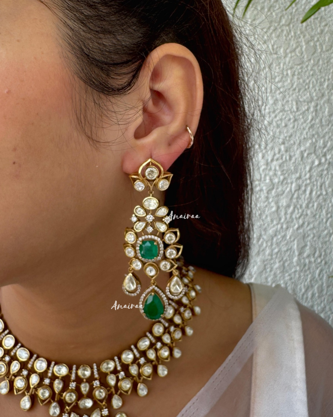 Sneha moissanite necklace set