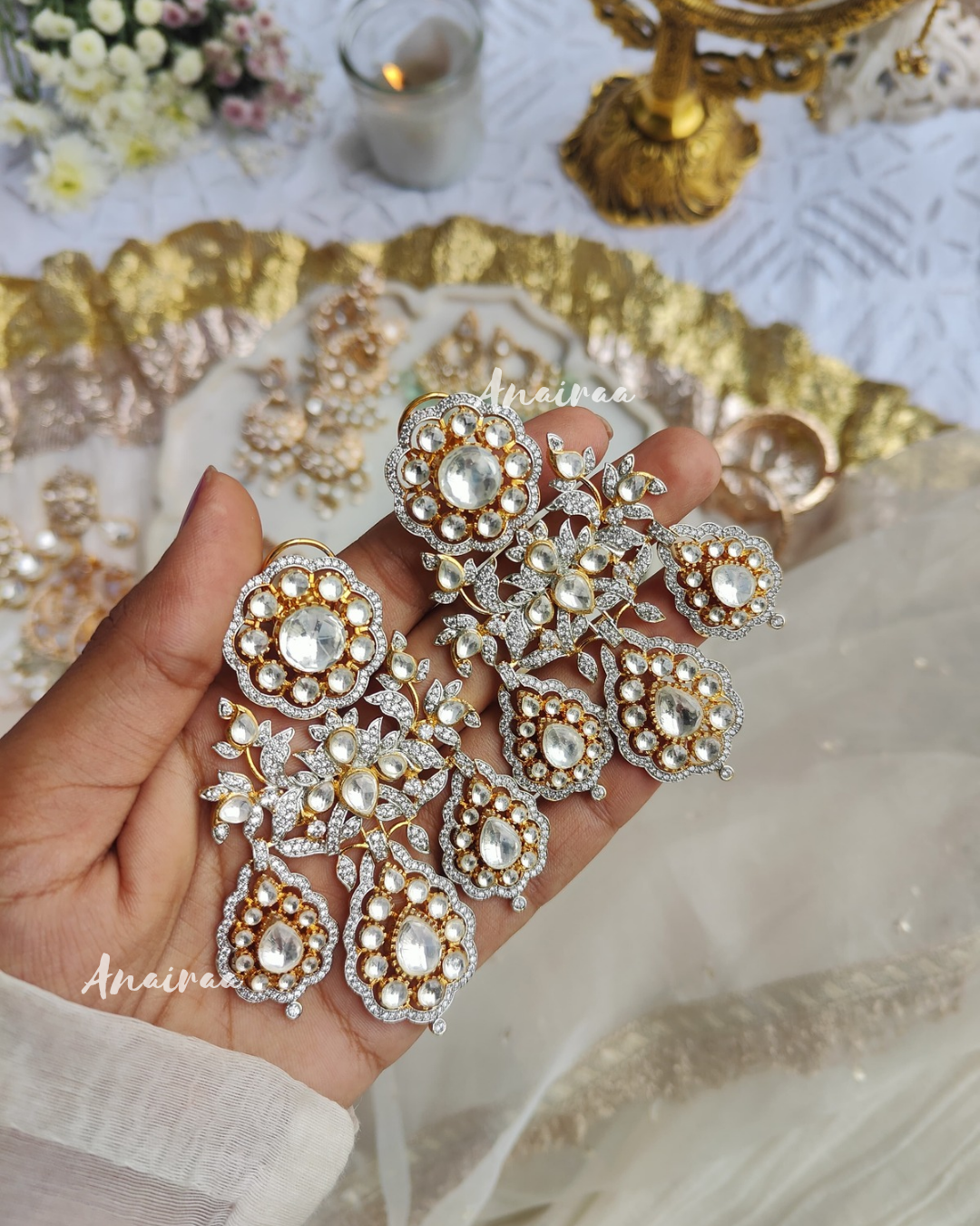 Polki Victorian earrings