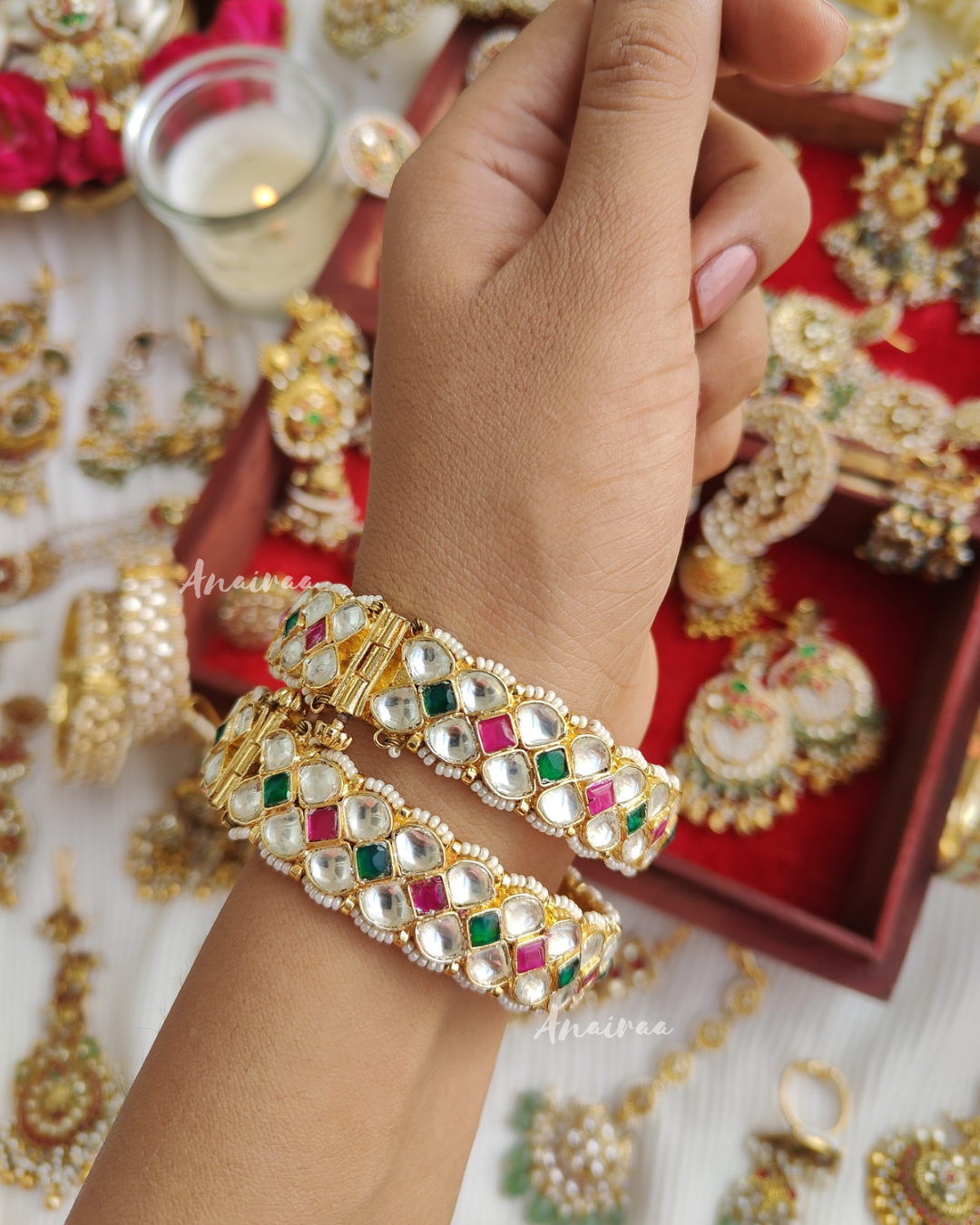 Paachi kundan openable bangles