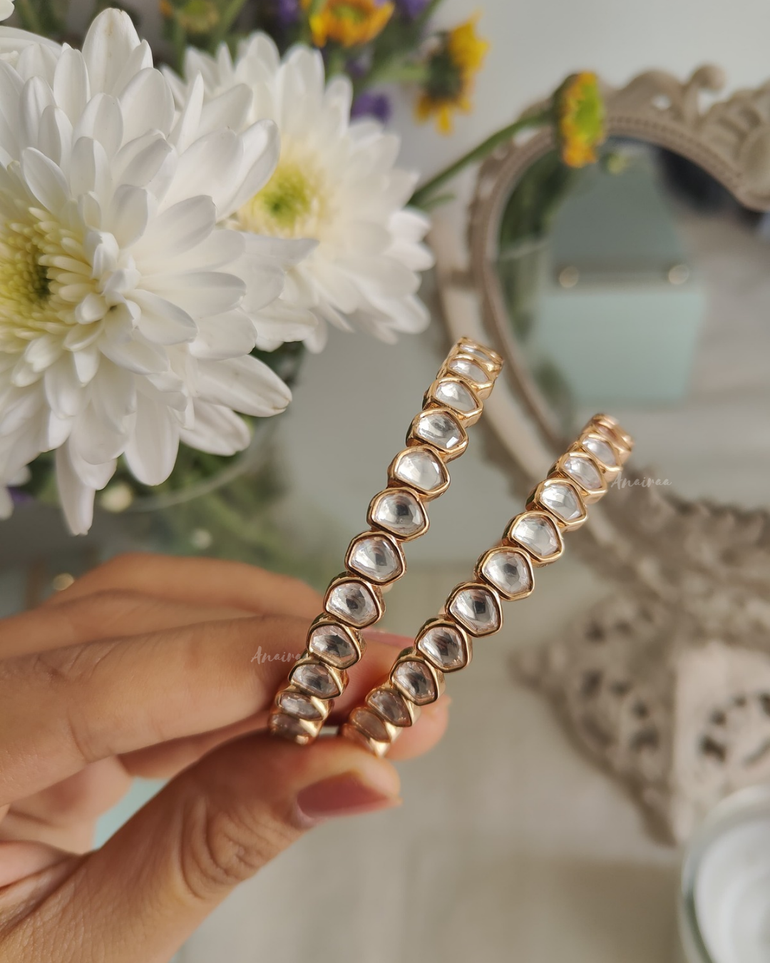 Polki non openable bangles