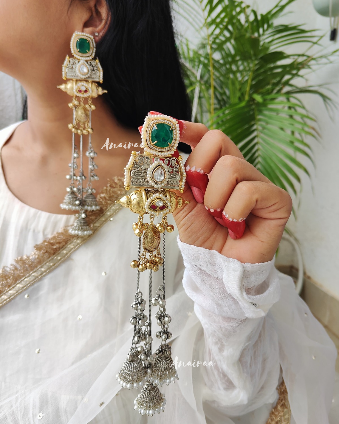 Isha dual tone ghungroo jhumkas