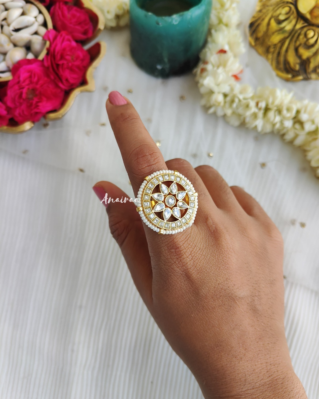 Paachi kundan ring