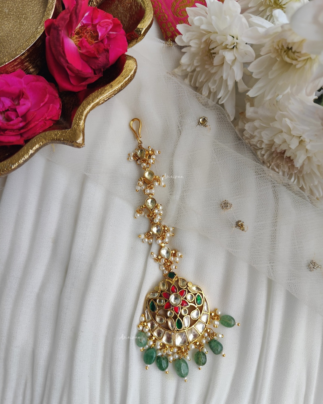 Paachi kundan maangtikka