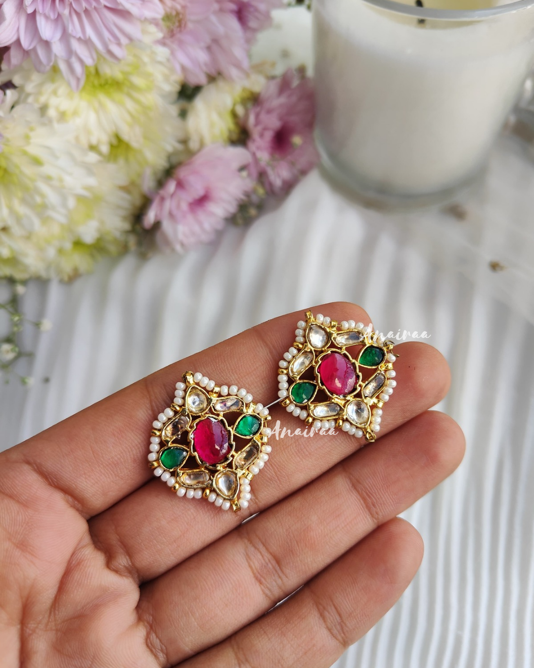 Paachi kundan studs