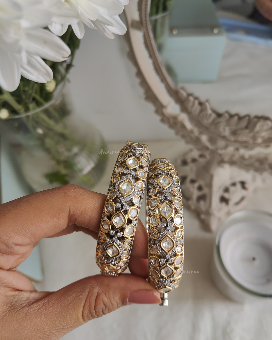 Polki openable bangles