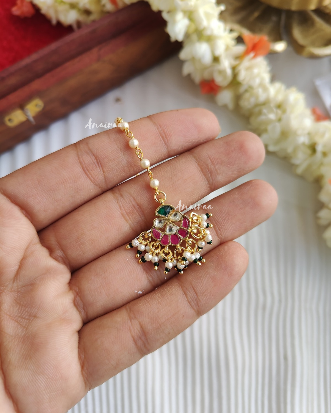 Paachi kundan maangtikka