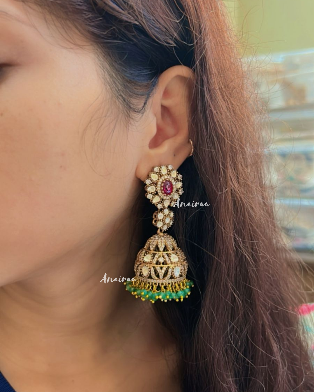 Polki jhumkas