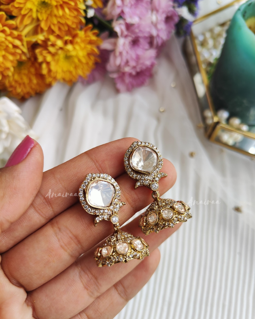 Polki jhumkas