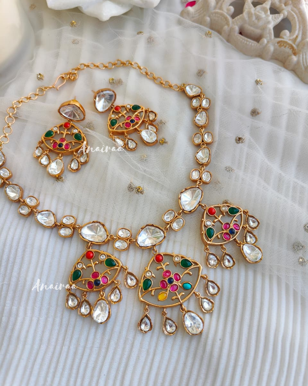 Kadi kundan necklace set