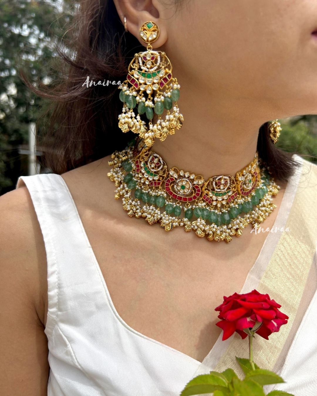 Satarupa kundan choker (only choker and earrings)