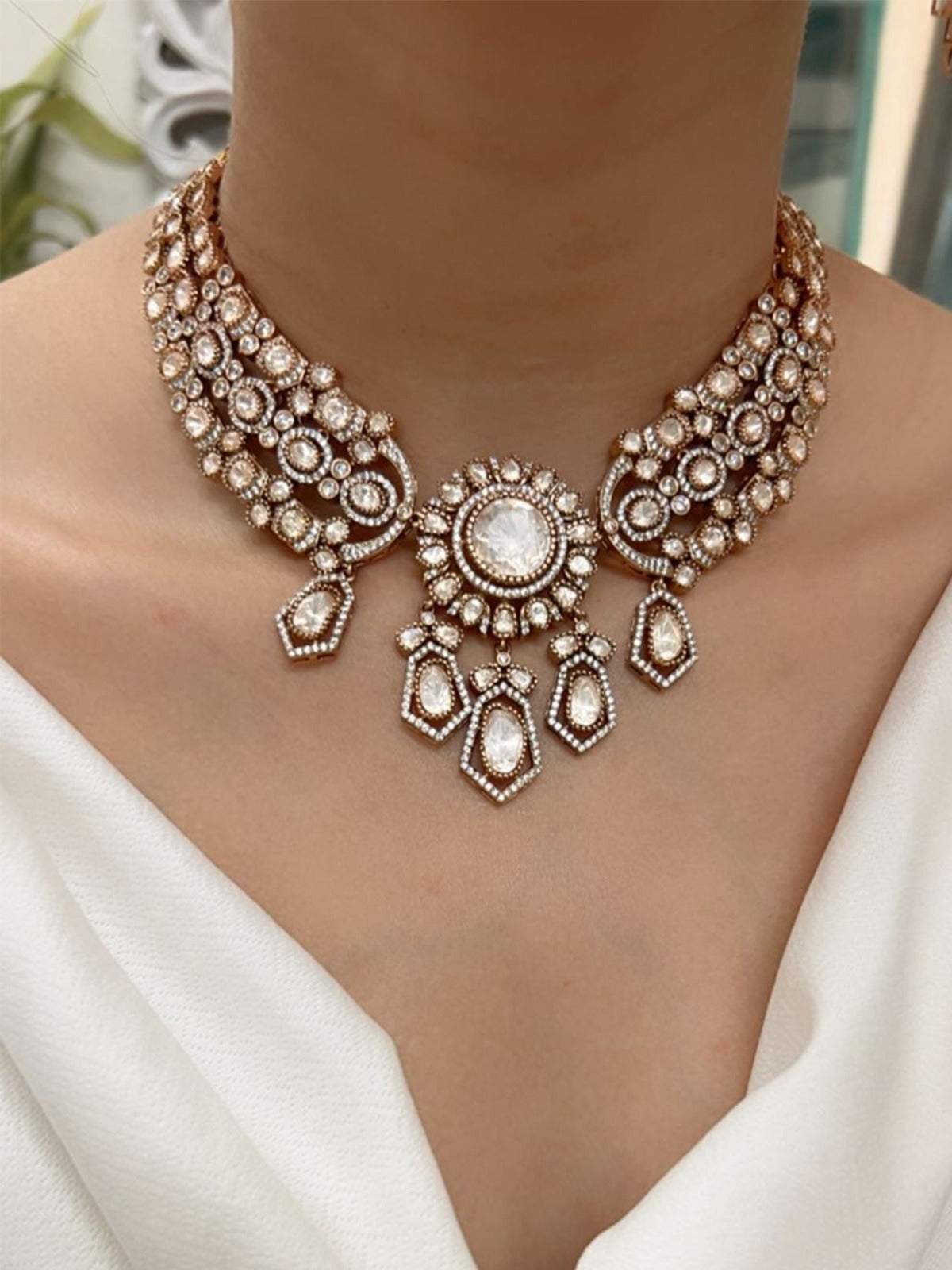 Mira moissanite necklace set