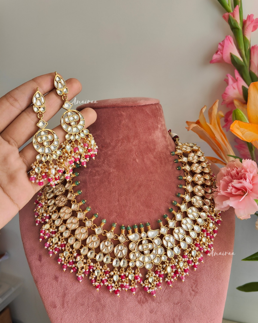 Paachi kundan bridal set