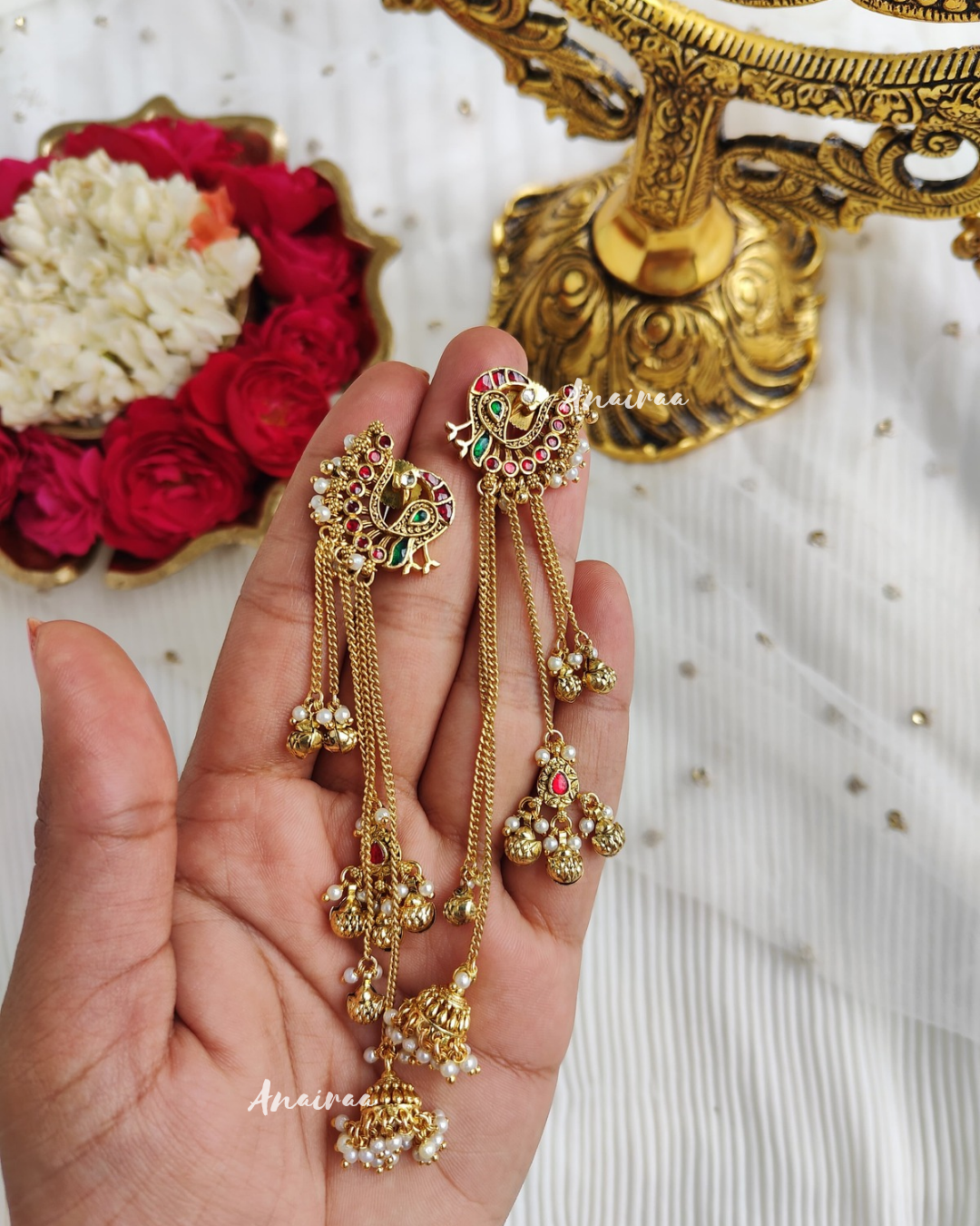 Peacock Kashmiri earrings
