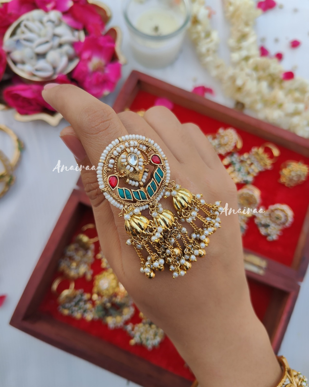 Heritage Paachi kundan ring