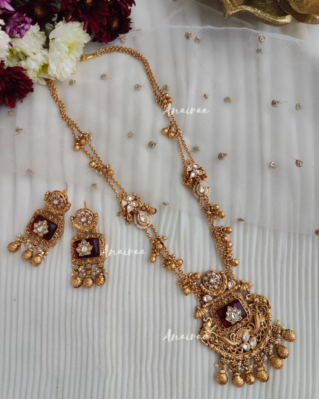 Antique long necklace set