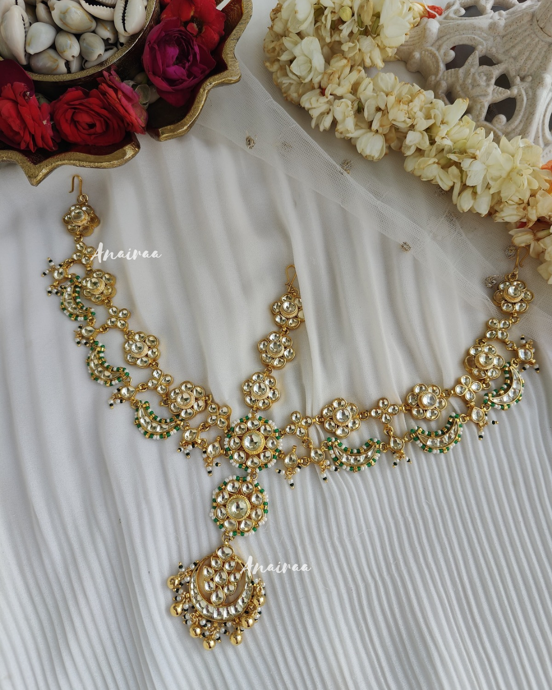 Paachi Kundan bridal mathapatti