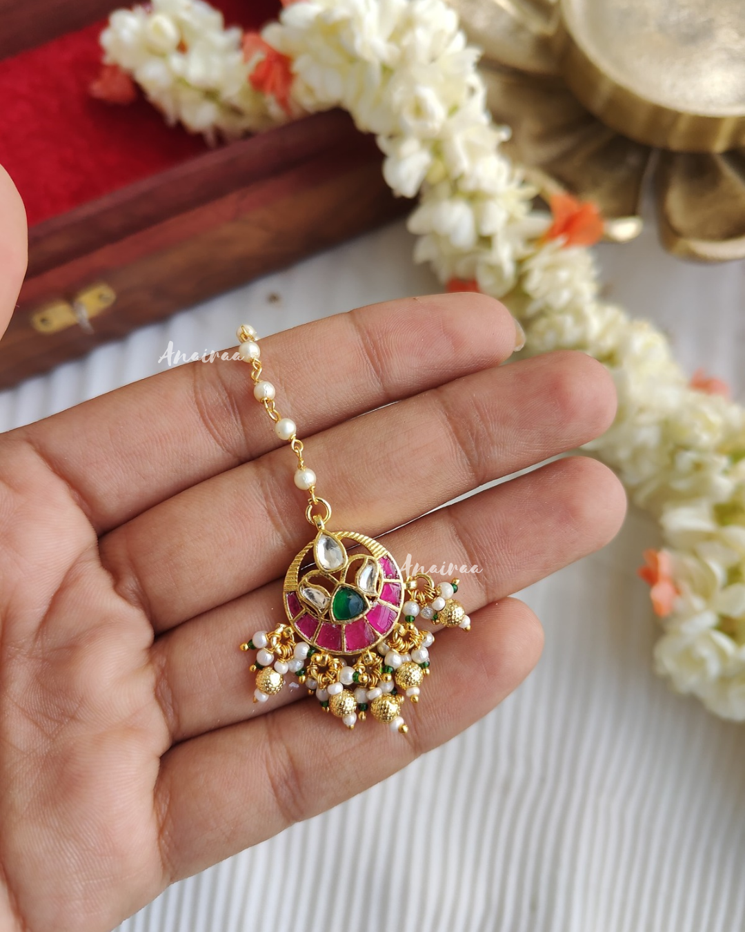 Paachi kundan maangtikka