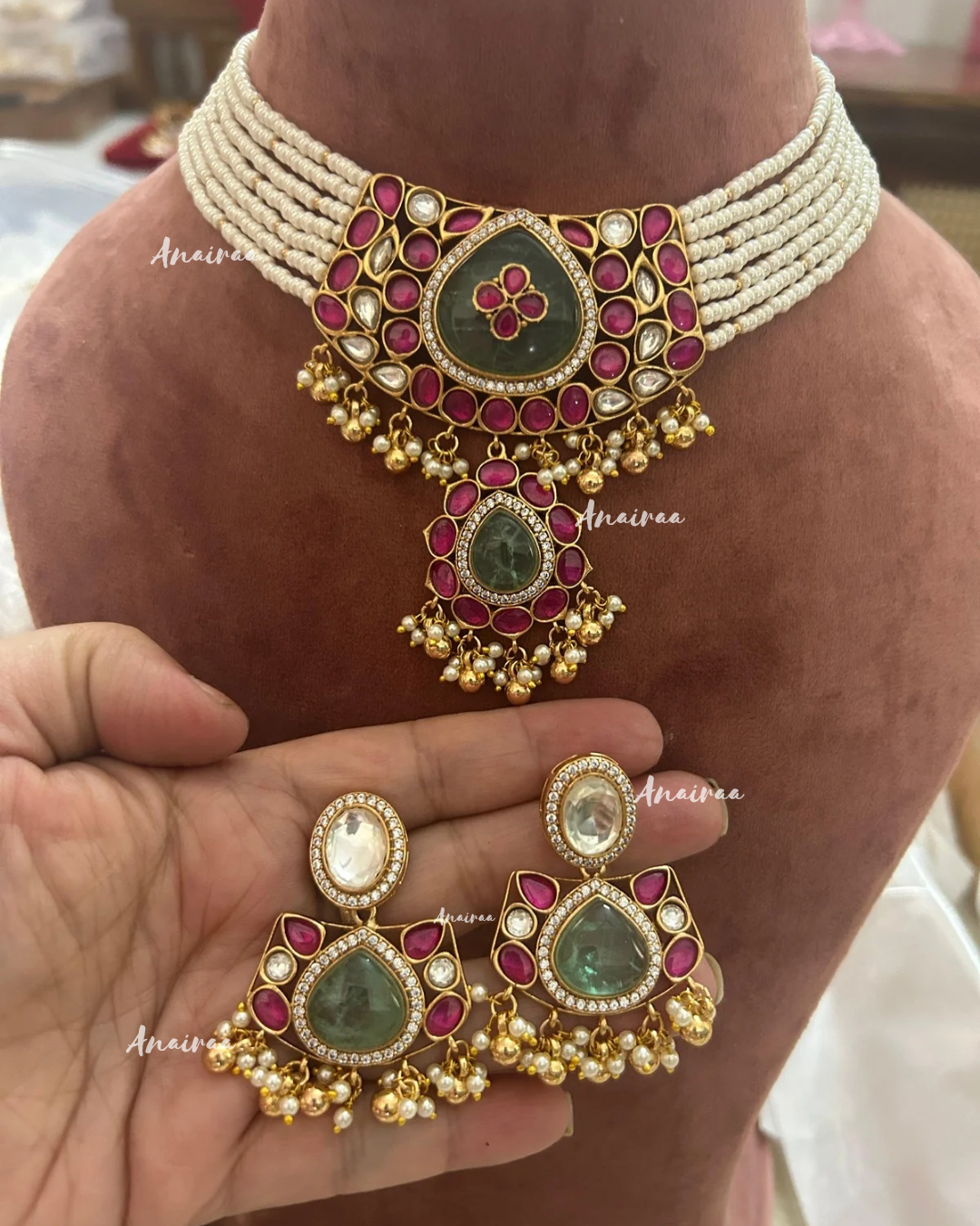 Shriya polki kundan choker set
