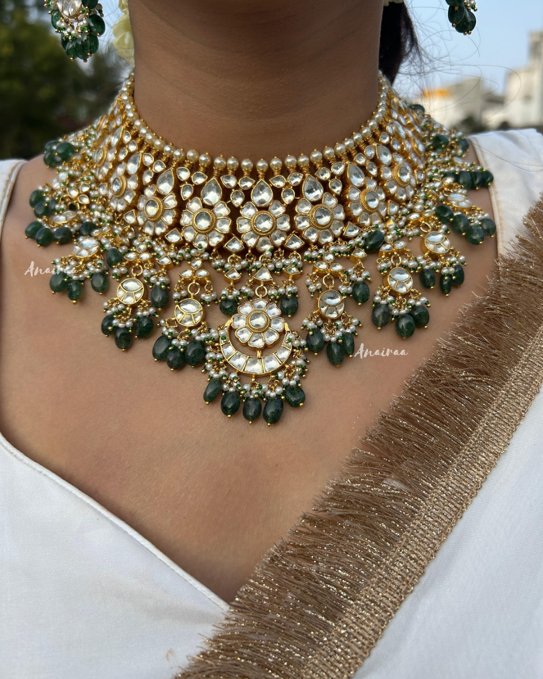 Paachi kundan bridal necklace set