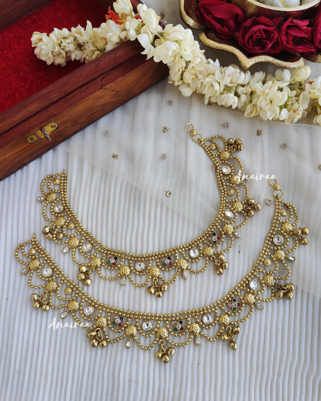 Paachi kundan anklet(Only anklet)