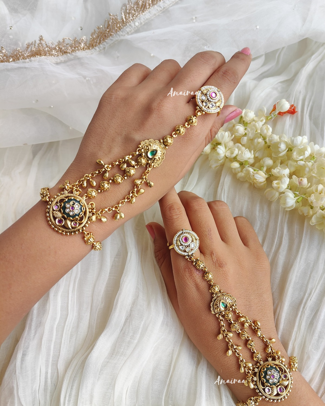 Antique multi colour hathphool