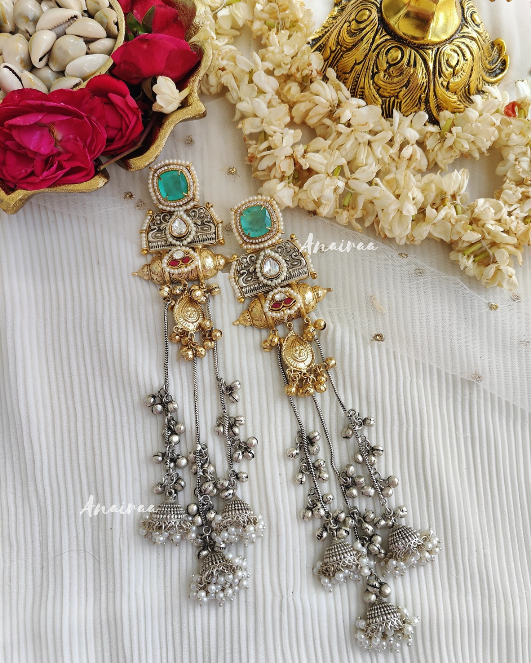 Isha dual tone ghungroo jhumkas