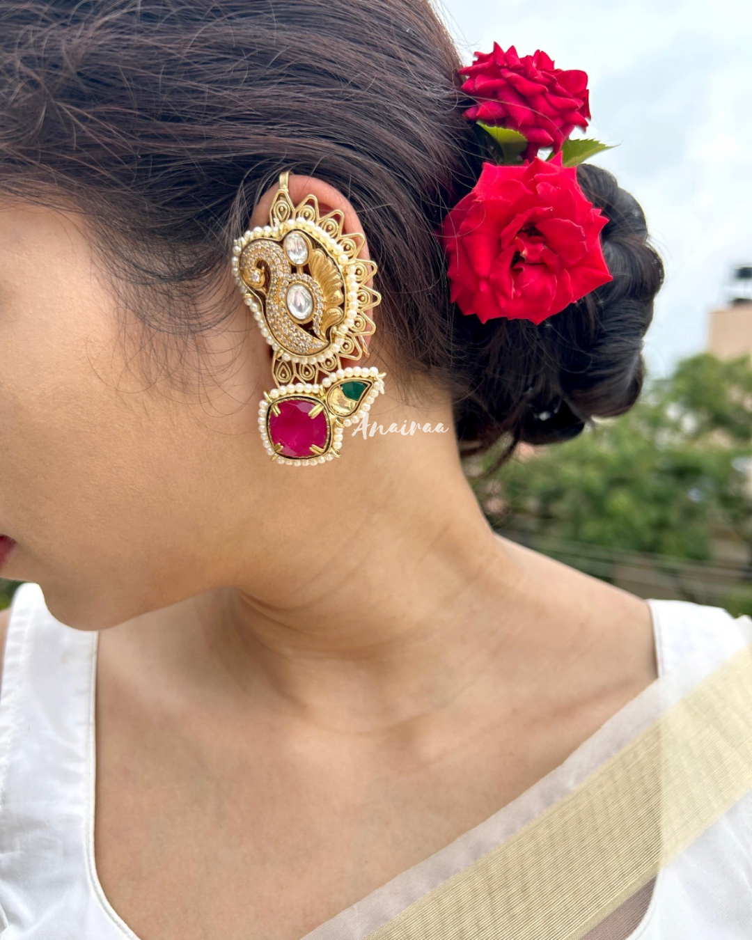 Polki earcuff earrings