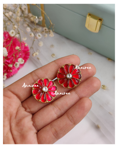 Ruby polki studs