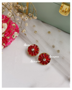 Ruby polki studs