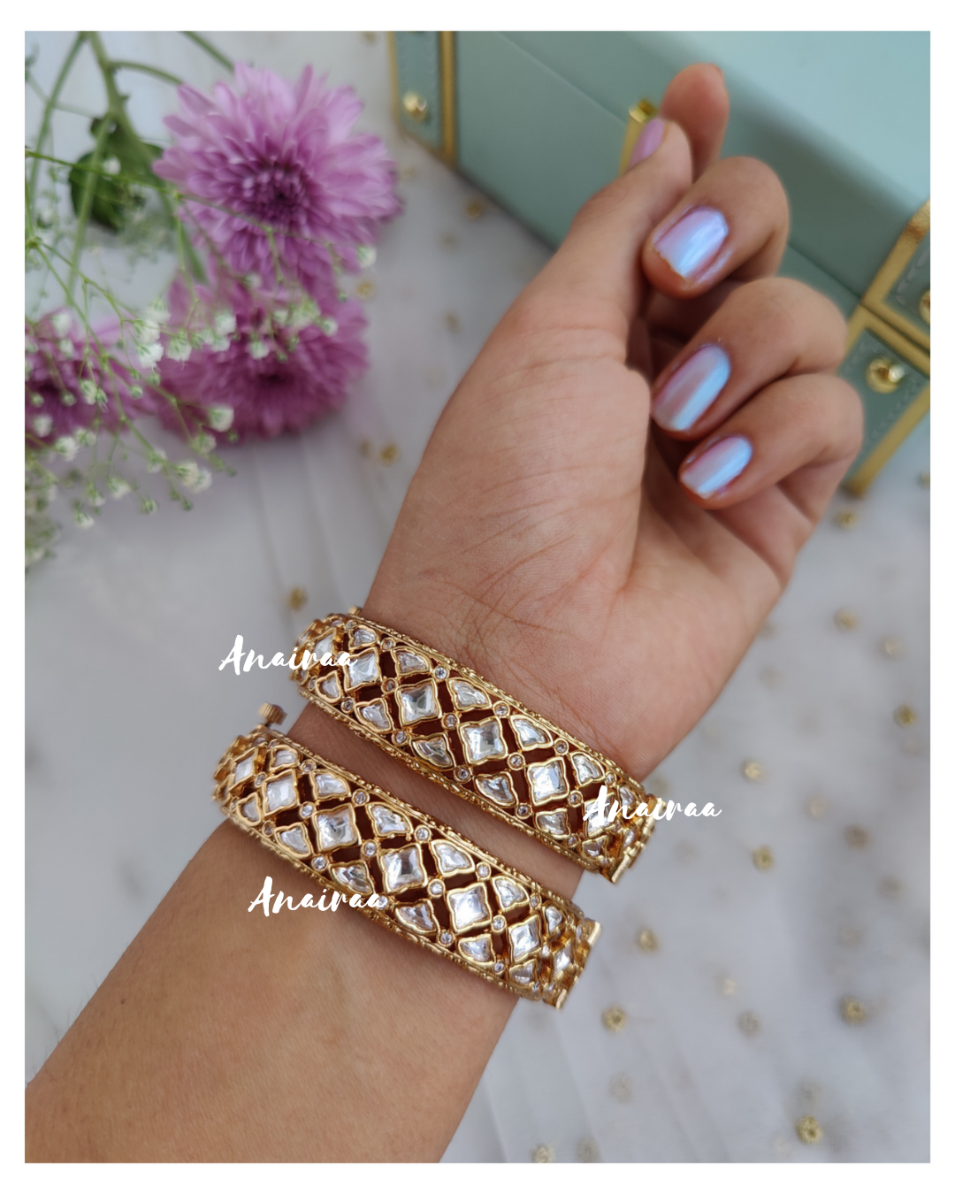 Polki openable bangles
