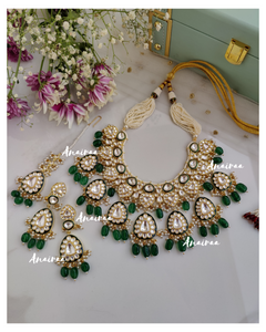 Polki bridal set with meenakari work(dispatch time- 3-4 weeks)