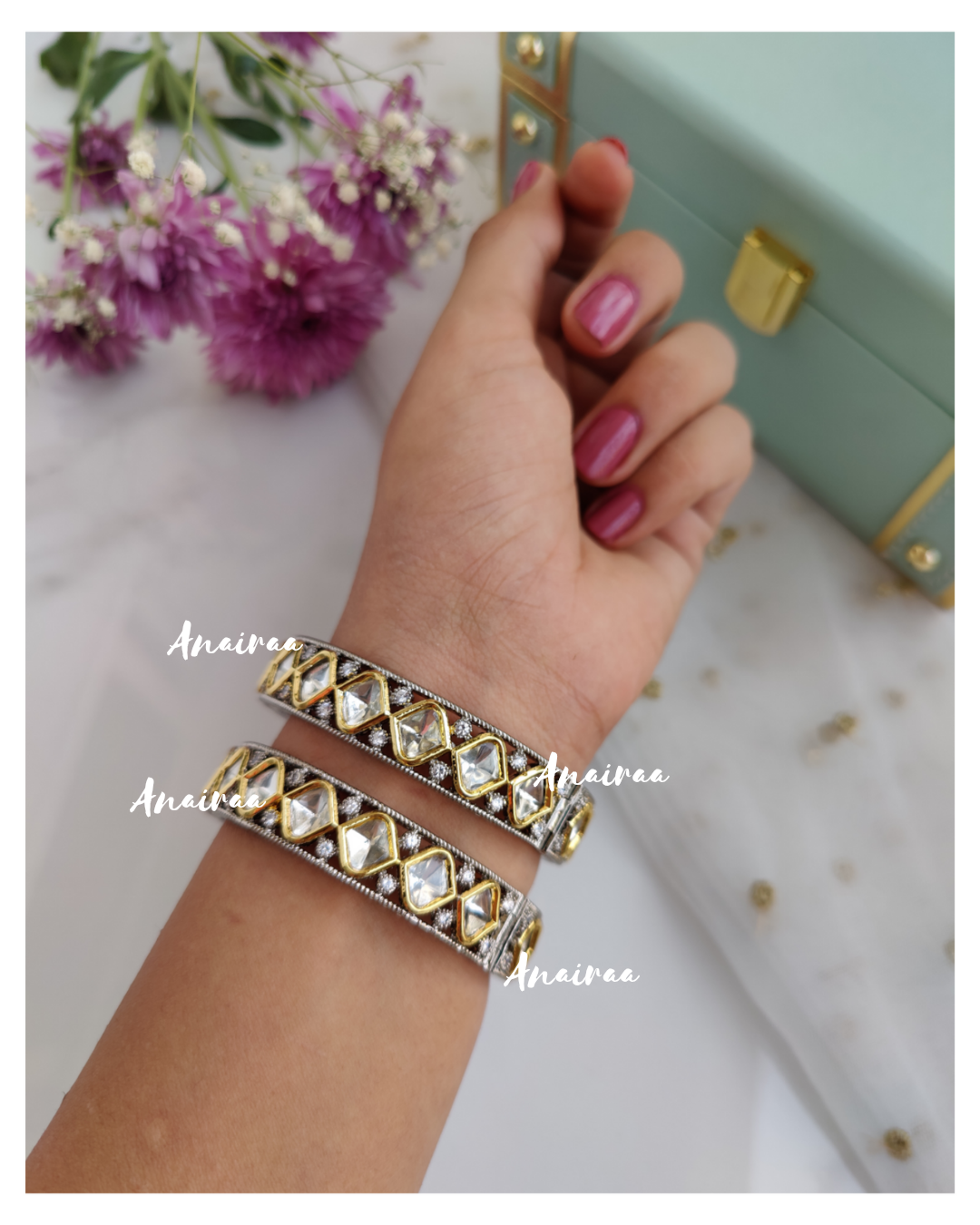 Polki openable bangles