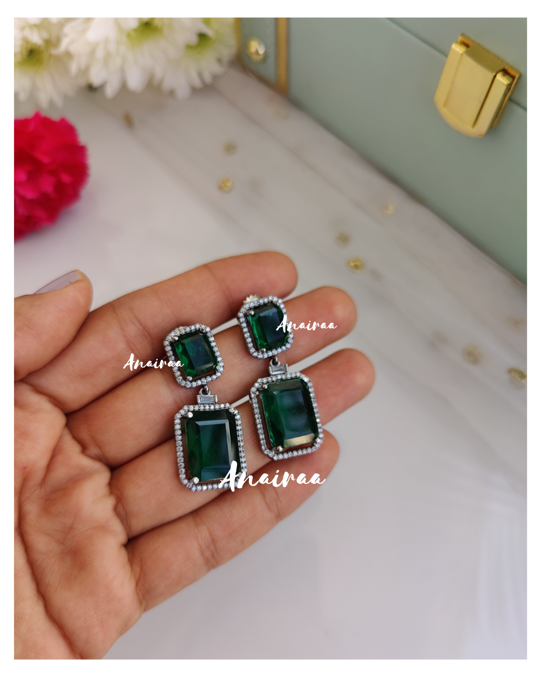 Emerald doublet earrings