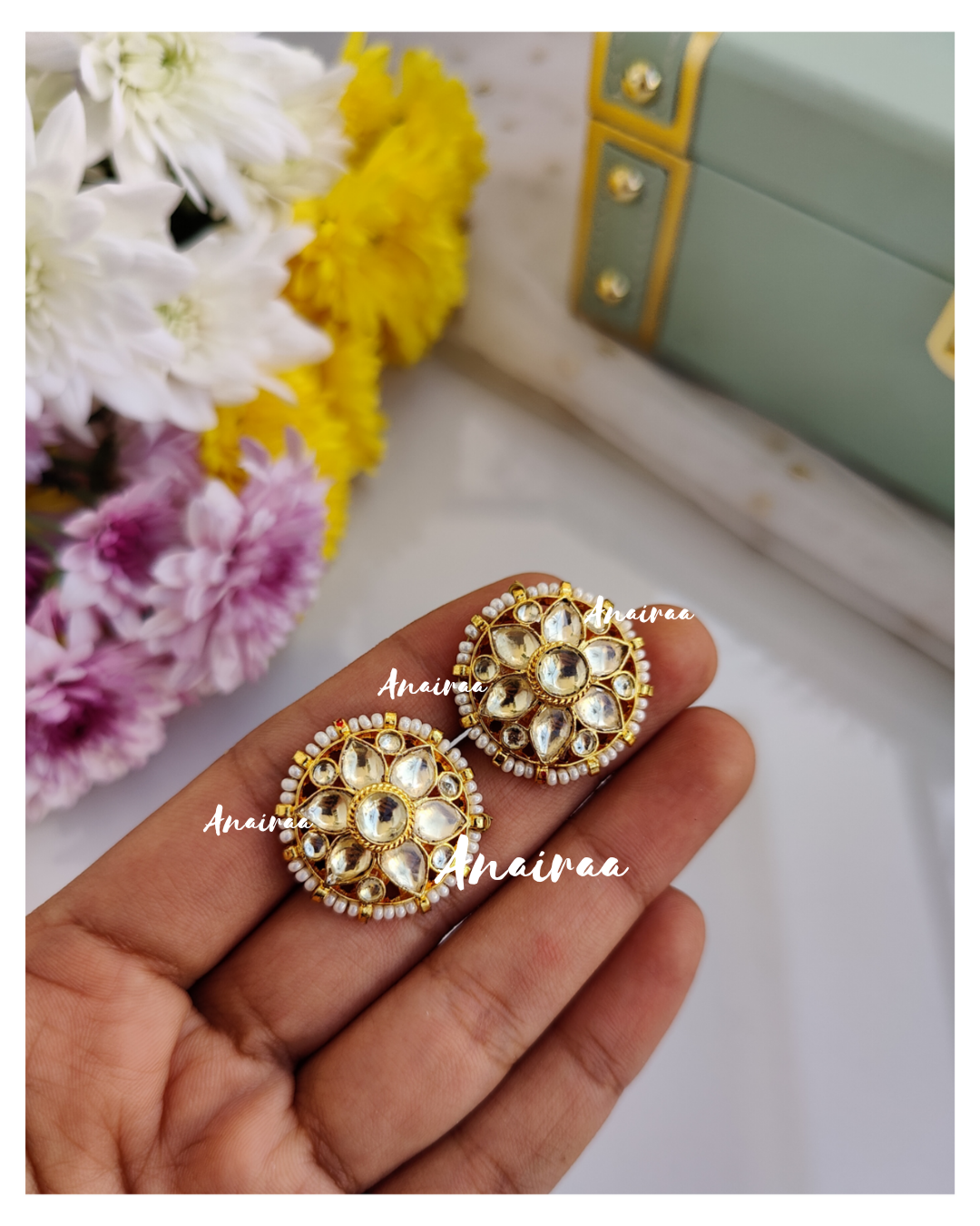 Paachi kundan studs