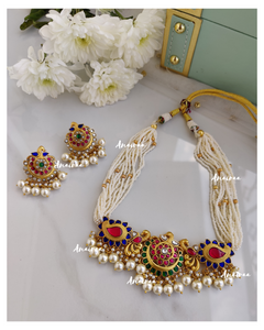 Peacock jadau choker set