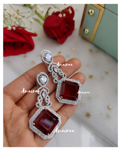 Ruby diamond earrings