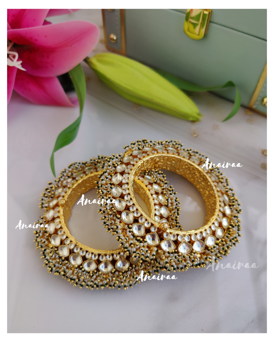 Kundan hot sale bridal bangles