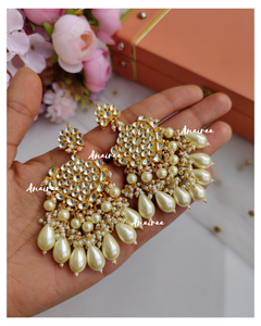 Paachi kundan pearls earrings