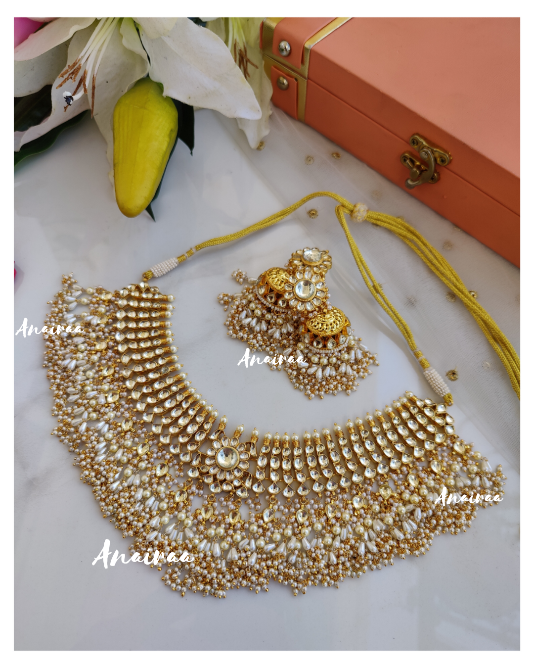 Paachi kundan bridal set( dispatch time 5 to 6 weeks