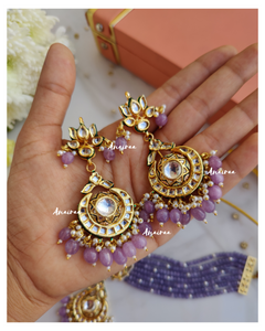 Purple kundan choker set