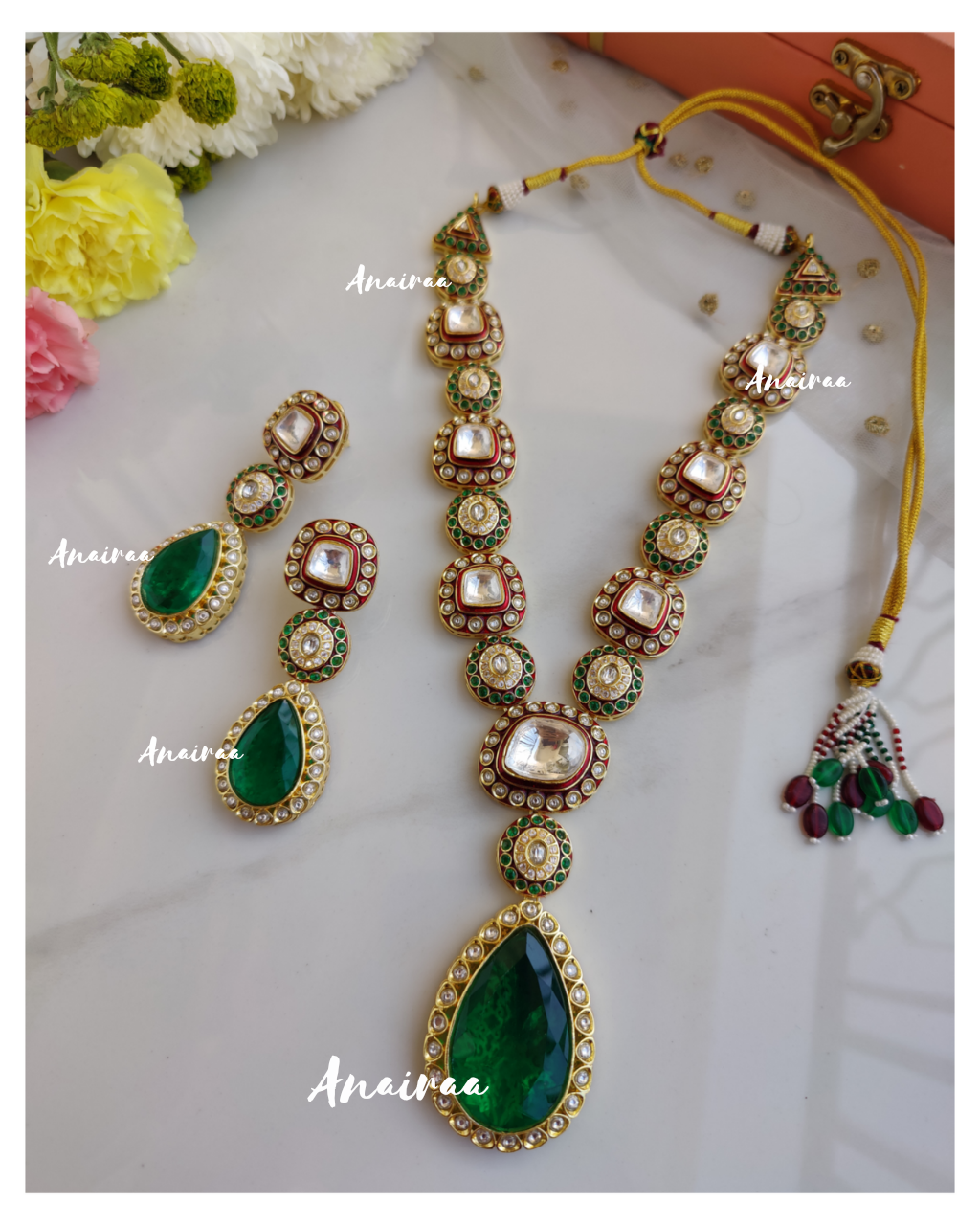 Polki doublet necklace set