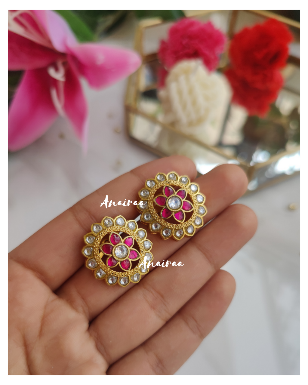 Kundan studs