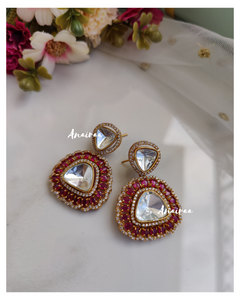 Uncut polki ruby earrings