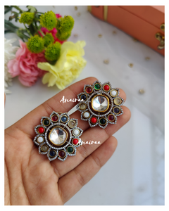 Navratan polki studs