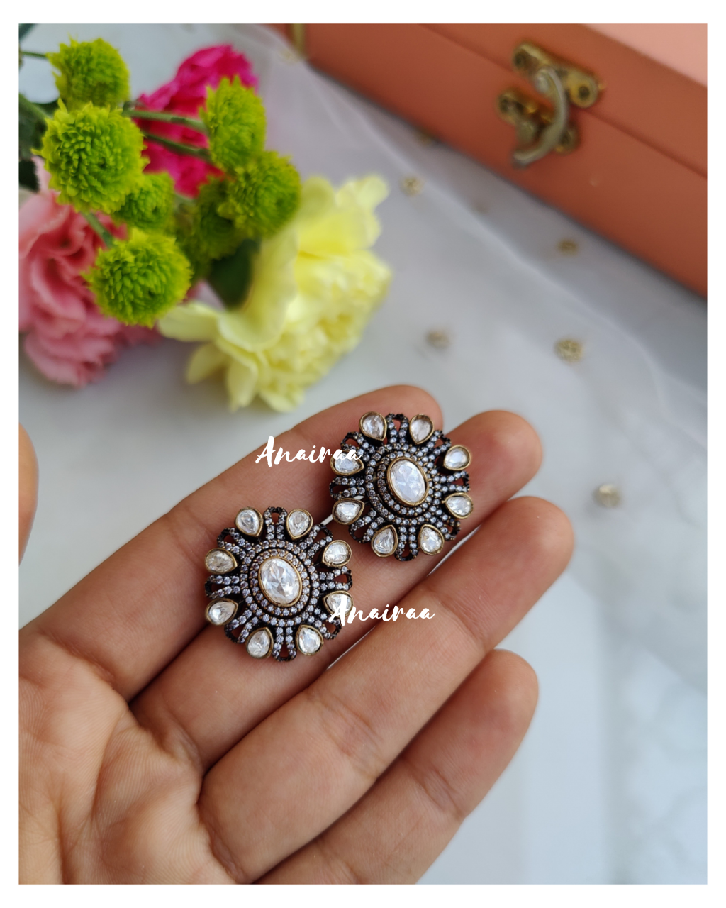 Polki Victorian studs